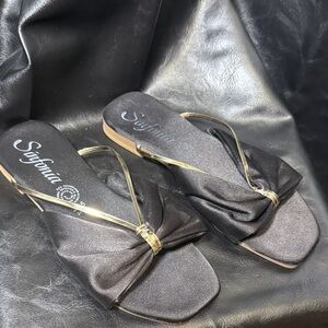 Black and Gold Women's Sandals